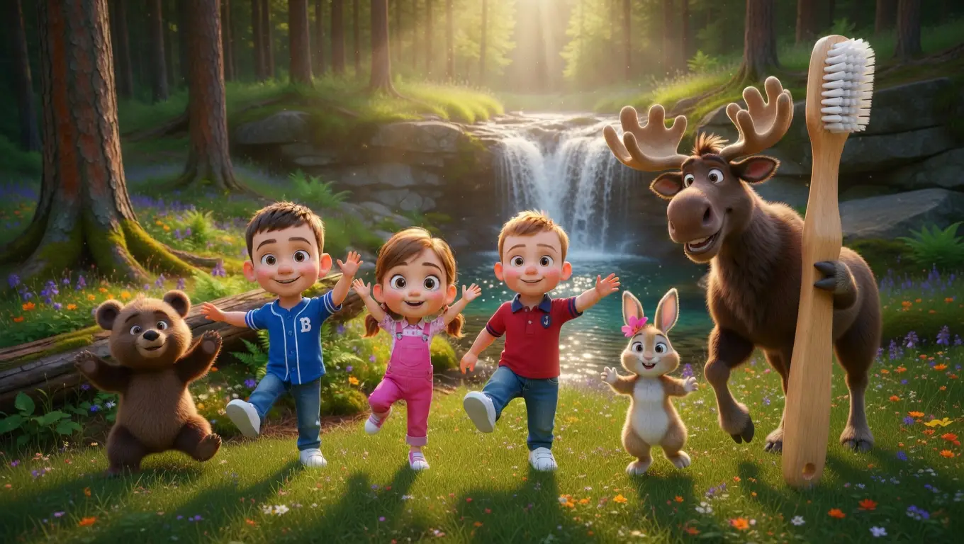 all characters near waterfall still